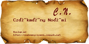 Czékmány Noémi névjegykártya